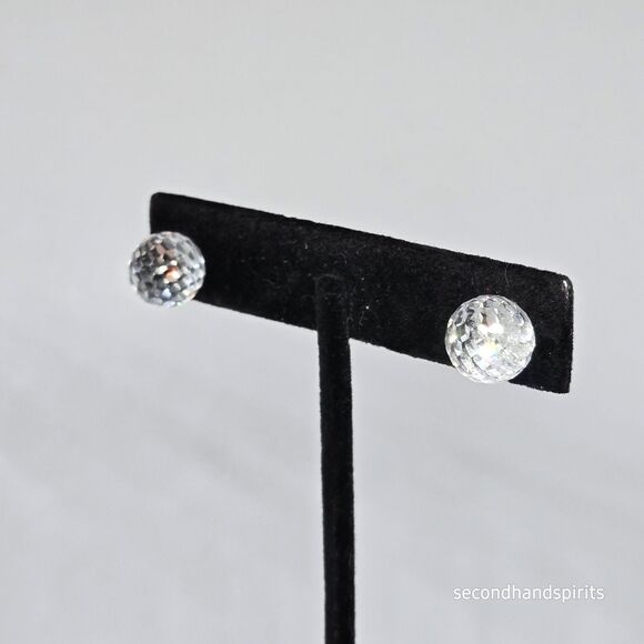 Disco Ball Stud Earrings, Crystal Studs, made with Crystal Elements - Picture 5 of 5